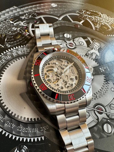 Seiko NH70 JP Custom Uhr 40mm Saphir Automatik Skelett, Schwarz & Rot Keramik - Bild 6 von 15