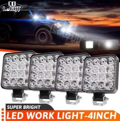 4 X LED Arbeitsscheinwerfer Offroad Scheinwerfer JEEP Bagger Traktor LKW 12V