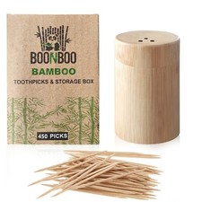 BOONBOO Double-Sided Toothpicks  450 Count  100 Bamboo Toothpicks  100 Bamb