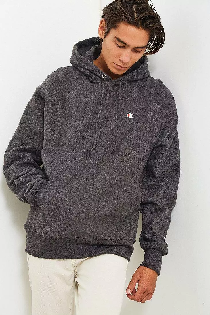 Charcoal grey champion hoodie sale
