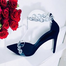 Black Bling Rhinestone Heels