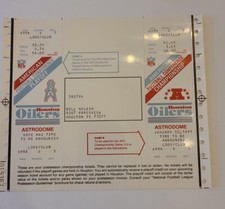 1991 Houston Oilers Ticket~AMERICAN FOOTBALL CONFERENCE PLAYOFF~Astrodome JAN 20