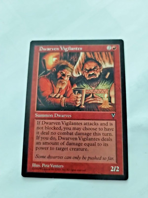 MTG Dwarven Vigilantes Visions Regular Common - Some Edge Wear - See Pics