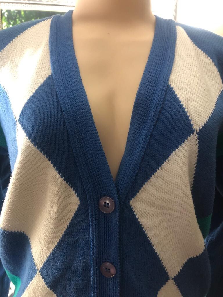 Pendleton Sophisticates vtg diamond pattern Cardi… - image 3