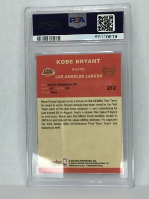 2004-05 Fleer Tradition Award Winner #212 Kobe Bryant LA Lakers LEGEND MVP  CHAMP