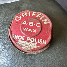 Griffin Oxblood Red ABC Wax Shoe Polish Tin, Showing Age. I Cannot Open 1.5 Oz