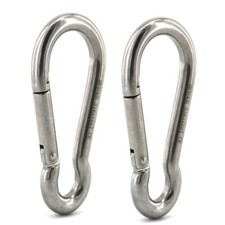 2 Pack 316 Stainless Steel Heavy Duty Carabiner Clips Spring Snap Hook