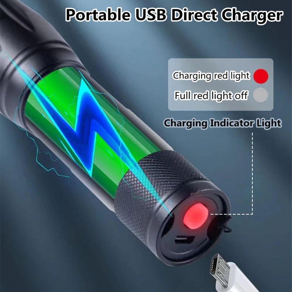 Linterna LED 4 en 1 Linterna recargable de luz roja, verde, azul y blanca - Imagen 4 de 4