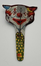 Vintage 1950s Halloween Tin Litho Horned Clown Noise Maker - US Metal Toy Mfg Co