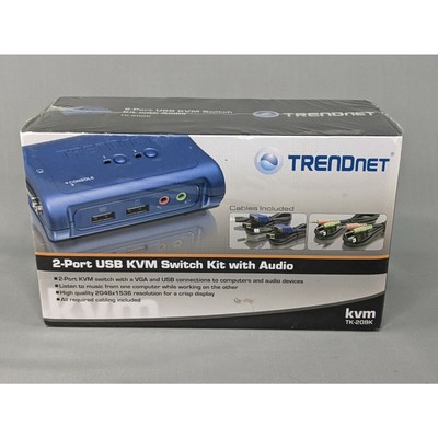 TRENDnet 2-Port USB KVM Switch and Cable Kit with Audio TK-209K