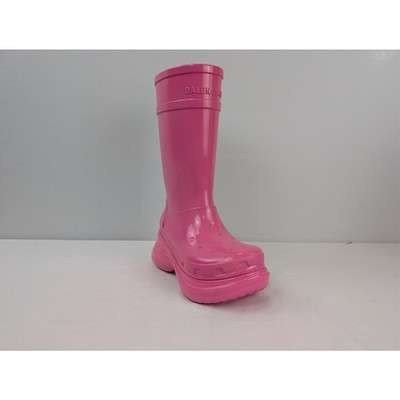 Balenciaga Patent Eva Crocs Boots in Pink BNWB 36