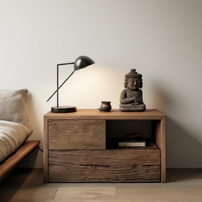 Nachttisch Nachttisch Wabi-Sabi Ästhetischer Beistelltisch Minimalistisches Design für Hotel