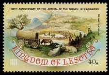 LESOTHO 410 (SG552) - French Missionaries "Baptsim of Libe" (pa19963)