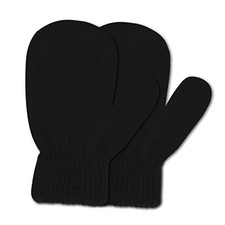 Toddler Magic Stretch Gloves Mittens Multicolor Soft Knit One Size 01 B Black