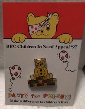 BBC Children In Need 1997 Vintage Charity Pudsey the Bear Pin Badge BroochVGC #5