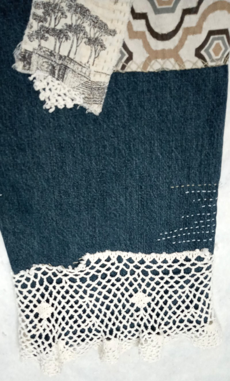 Upcycled Patchwork Carpenter Jeans Hand Stitched … - image 12