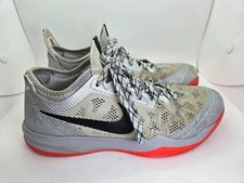Nike Zoom Crusader Basketball Shoes Mens 9.5 Pure Platinum Laser Crimson Sneaker