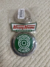 Krispy Kreme Keychain Spinner Hot Light Logo 4 1/2"
