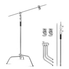 Heavy Duty C Stand with Boom Arm, Stainless Steel Heavy Duty Photography Light S