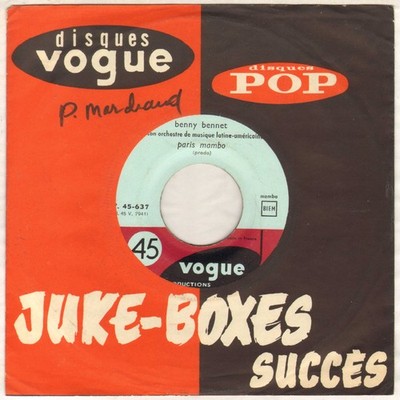 BENNY BENNET ''PARIS MAMBO'' LATIN JAZZ SP 1955 VOGUE 45-637