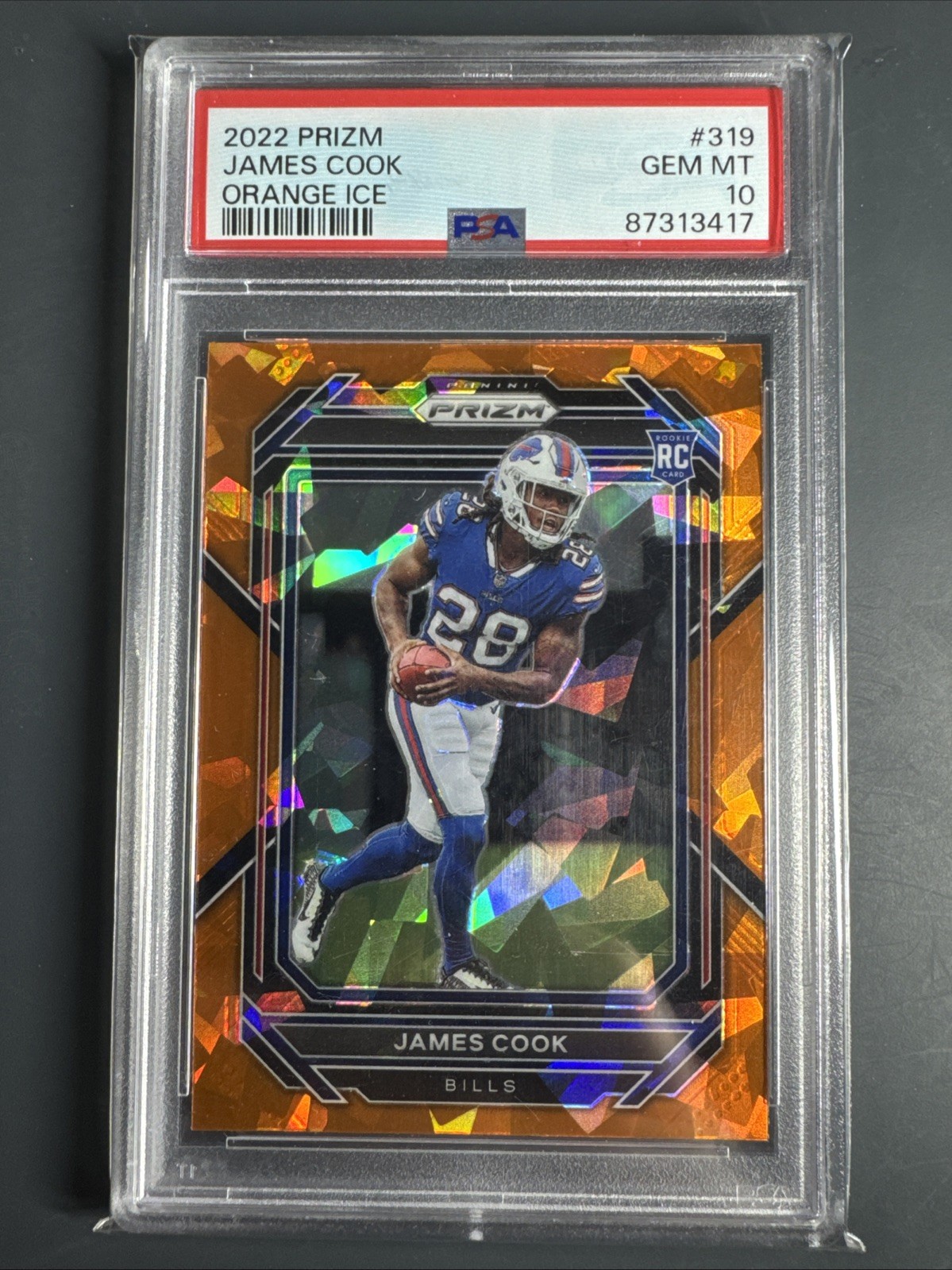 James Cook Panini Prizm #319 Orange Ice