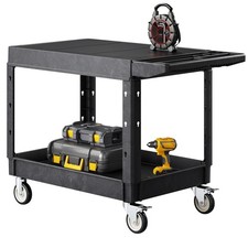 VEVOR 2-shelf Utility Cart 550 lbs 37 x 25.4-inch Service Cart with Wheels