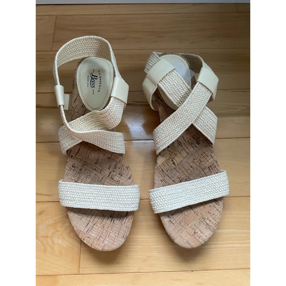 Sandalias de cuña de corcho bajo talla 7,5 Foto 3 de 4