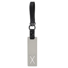 Initial Letter Keychain, PU Leather Alphabet Keychain, Pale Gray Letter X 