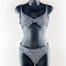 J. Crew Heritage Underwire Bikini Top and Full Coverage Bottom Classic Gingham