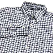 Cremieux Classics Men’s Size L Plaid Long Sleeve Button Down Shirt Blue Casual
