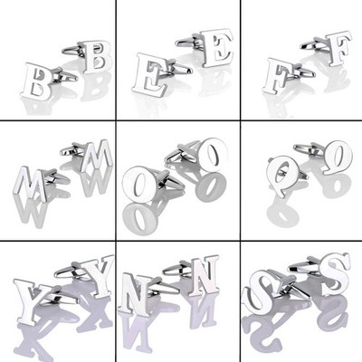 Men's Shirt Cufflinks Alphabet Shirt Cuff Nails Business Hard Wearing Modern