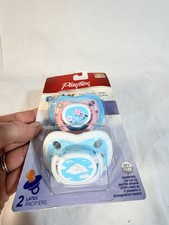 Vintage Playtex Binky Latex Pacifiers 0-24 Months 2 Pack Flowers Clouds NEW