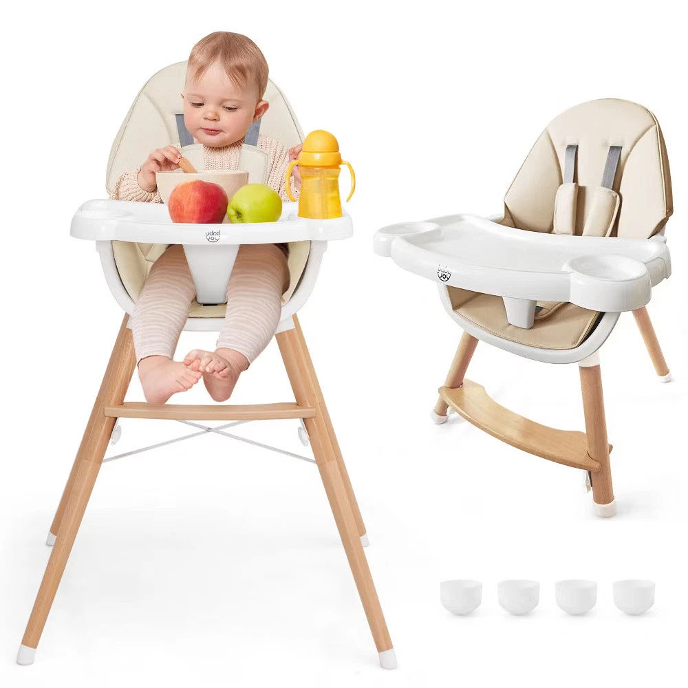 Infans Baby High Chair Wooden Feeding Chair w/ 4-Gear Tray & Removable
Opens in a new window or tab