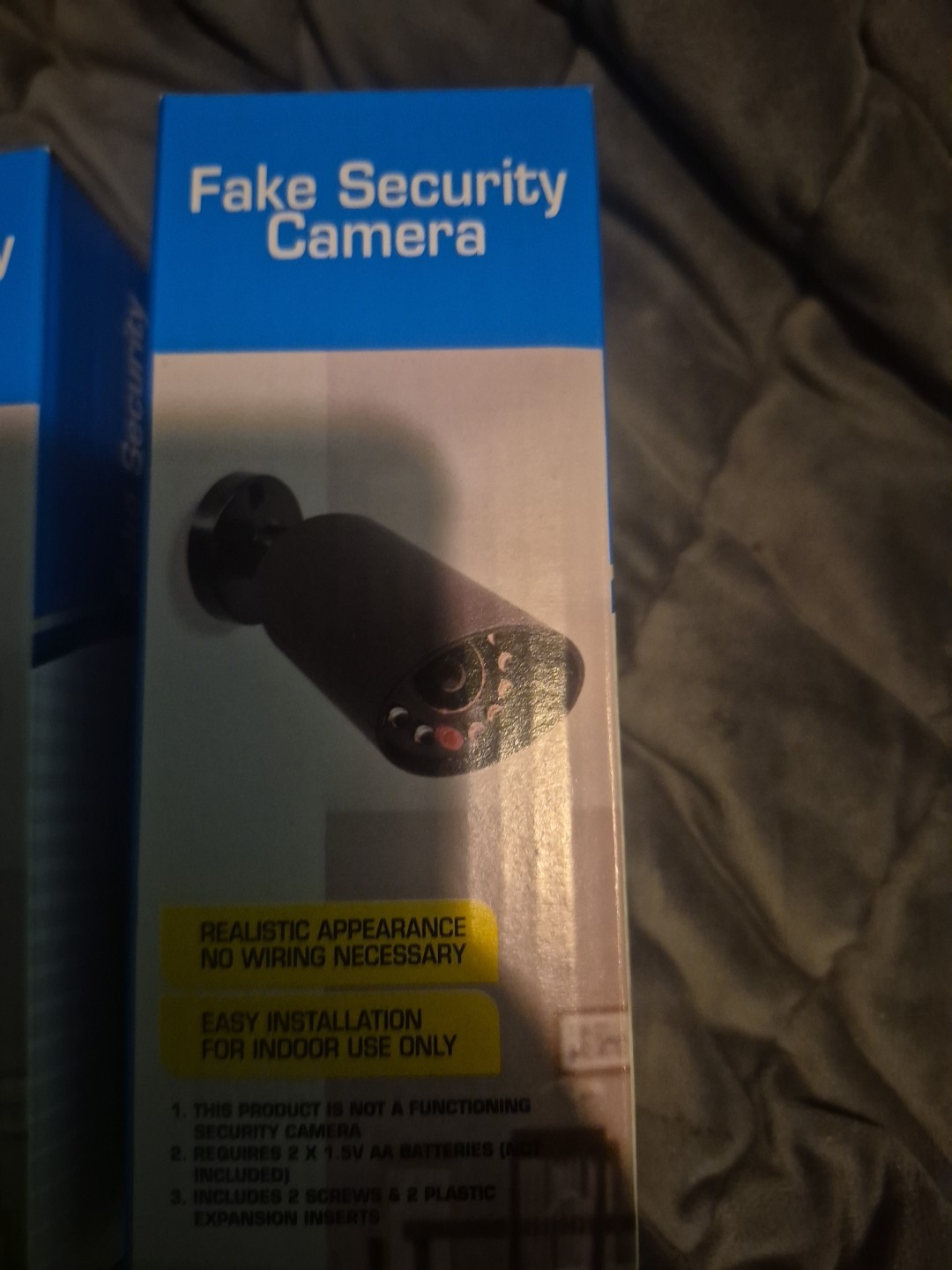 Fake Security CCTV Camera (2 Pack) Dummy Camera BLACK w Flashing Red LED Light