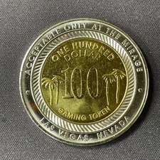 Rare! Mirage Las Vegas Nevada $100 casino slot token 2001 obsolete gaming token