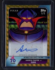 RARE Topps Disneyland 70th Anniversary Zurg Auto 1/1 SUPERFRACTOR Andrew Stanton