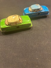 tin windup car lot west Germany lot of 2 blue and green non working