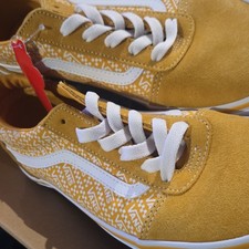 Vans Ward Logo Lace-Up Canvas Sneakers Golden Glow/White Men s US 7 VNOA5KR6A3Z