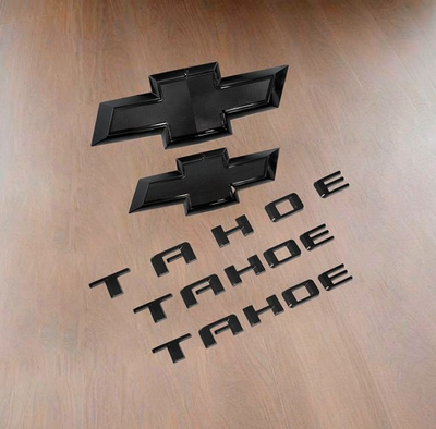 #ad 2021 26 OEM Kit Grille amp; Rear Bowtie EmblemS Badge 3D for Tahoe Gloss Black $117.93