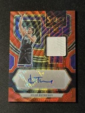 2023 Panini Select Rookie Jersey Red Wave Prizm Filip Petrusev #RJ-PET Auto RC