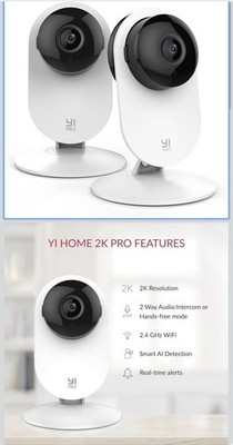 YI Pro 2K Home Security Camera, 2.4Ghz Wired Indoor Camera with Person, Vehicle