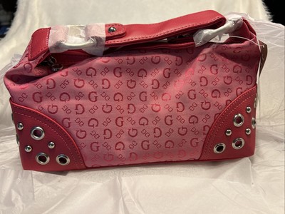 Guess Hobo Purse/Shoulder Women s Bag PINK Logo Monogram  NICE MED SIZE BAG
