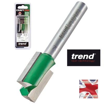Trend C023AX1/4TC Gerader Fräser mit zwei Nuten 14 mm Durchmesser x 19 mm Schnitt - gerade Borte