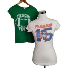 Tim Tebow UF University of Florida 15 NY Jets t-shirt bundle lot womens Small