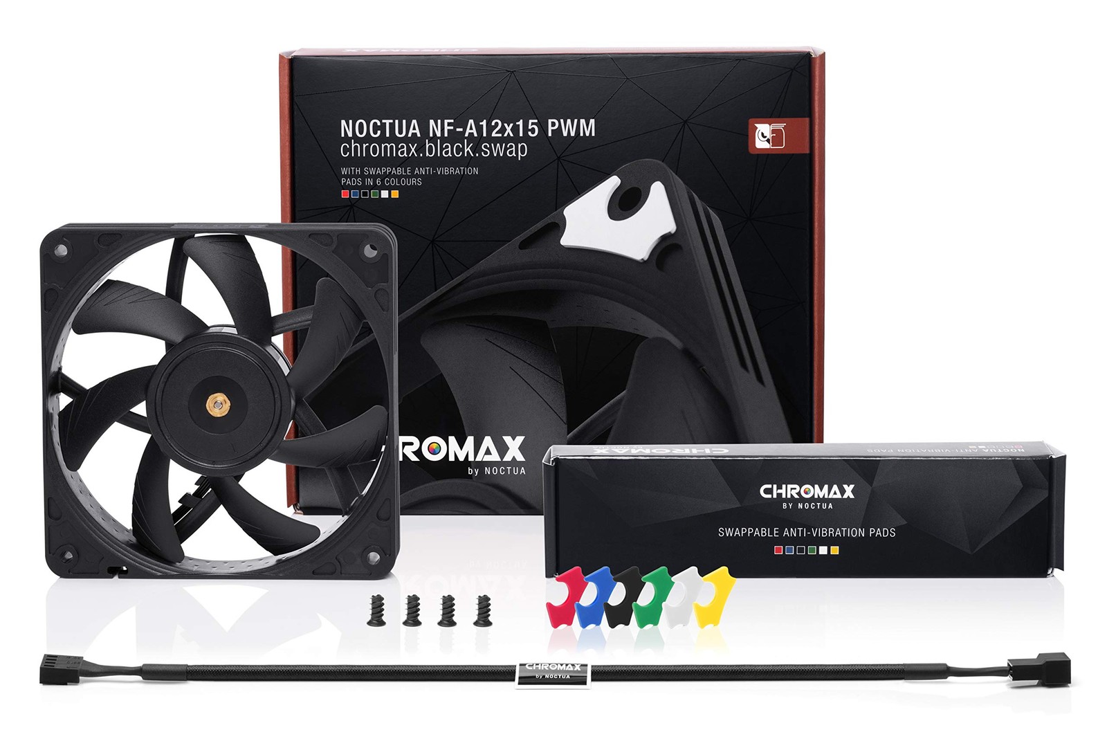 Noctua NF-A12x15 PWM chromax.Black.swap, Premium Quiet Slim Fan, 4-Pin (120x1...