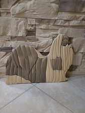 Intarsia Shih-tzu Wood  Wall  Art