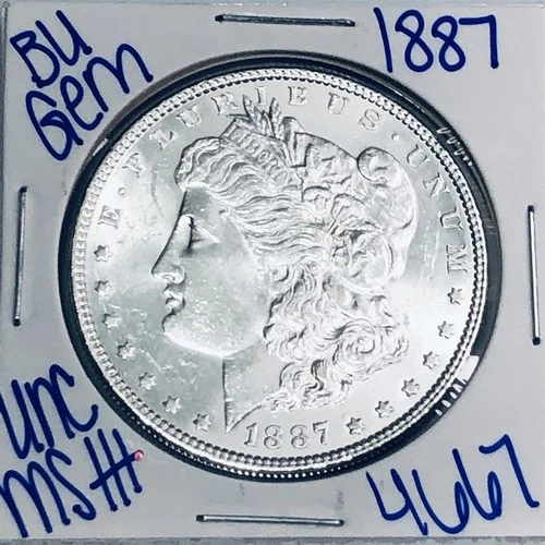1887 BU UNCIRCULATED MORGAN SILVER DOLLAR AUTHENTIC U.S. MINT FREE SHIPPING 4667