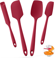 HitzebestäNdiger Silikonspatel Set 4-Tlg. Backen Kochen Teigschaber KüChenhelfer