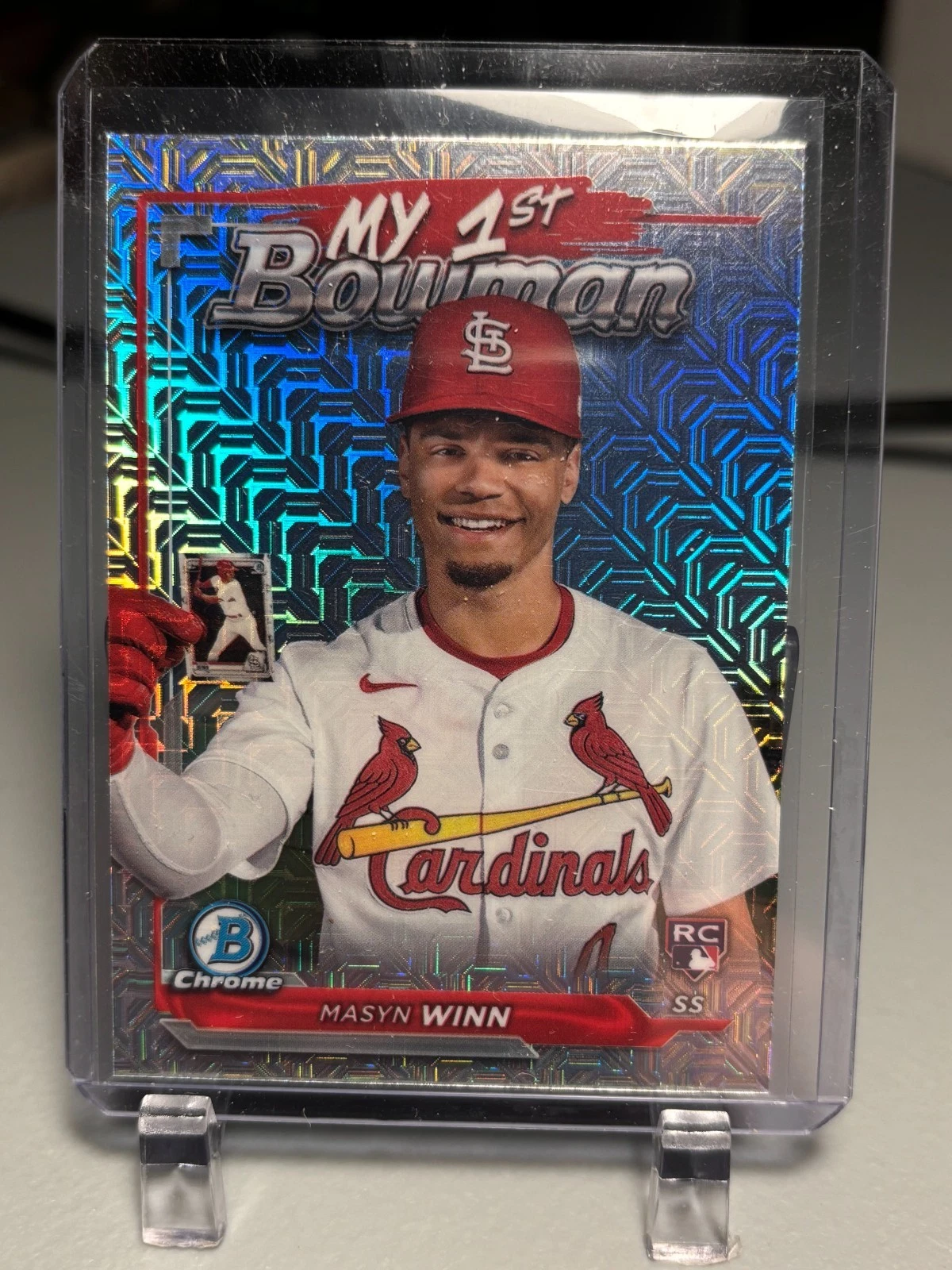 2024 Bowman Chrome My 1st Bowman Mojo Refractor #M1B-22 Masyn Winn RC Cardinals