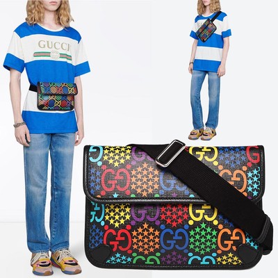 GUCCI BELT BAG 598113 GG SUPREME CANVAS LOGO MONOGRAM PSYCHEDELIC